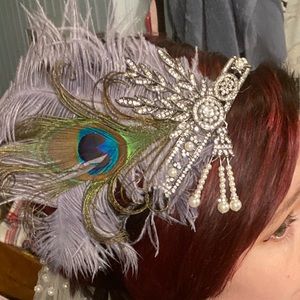 Gunmetal flapper wedding headband
